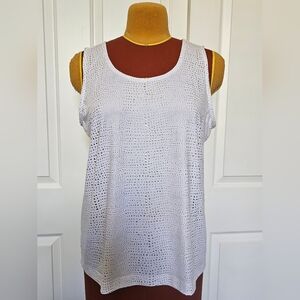 Chico's White and Gold Sleeveless Tank Top